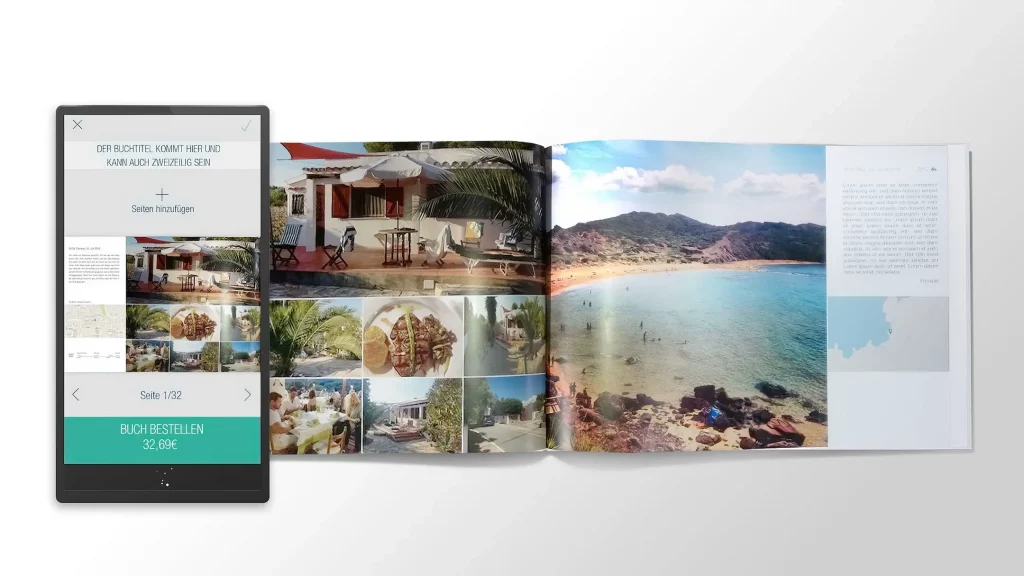 My Glory Times App mit dazugehörigem gedruckten Fotoalbum